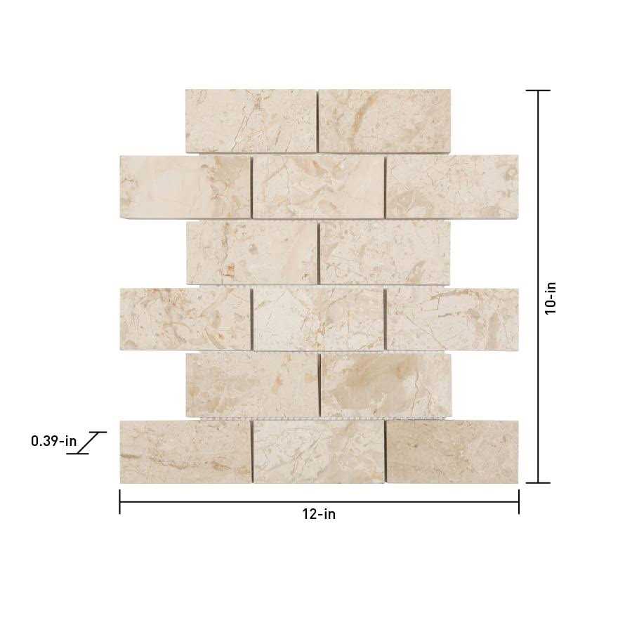 Satori Marfil Polished 10-in x 12-in Polished Natural Stone Marble Brick Subway Wall Tile 20-605 - Image 3