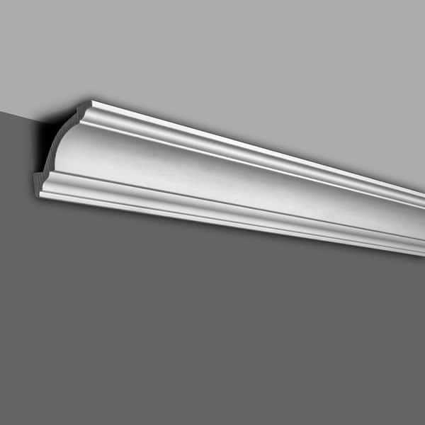 American Pro Decor 6 in. Long Plain Recycled Polystyrene Crown Moulding Sample - Image 3