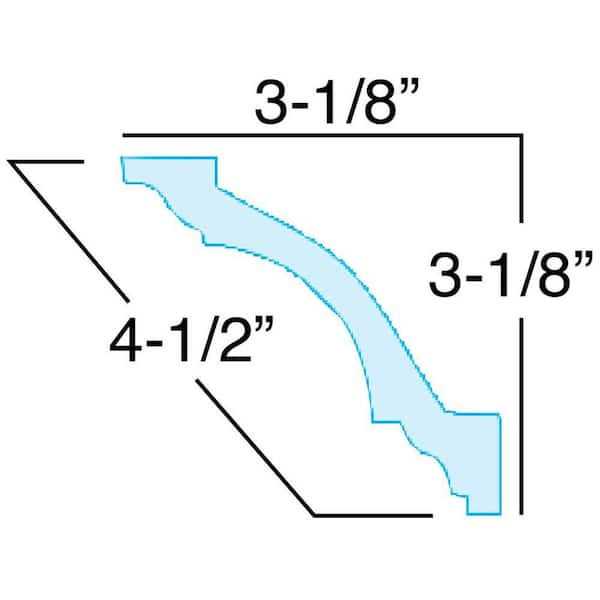 American Pro Decor 6 in. Long Plain Recycled Polystyrene Crown Moulding Sample - Image 5