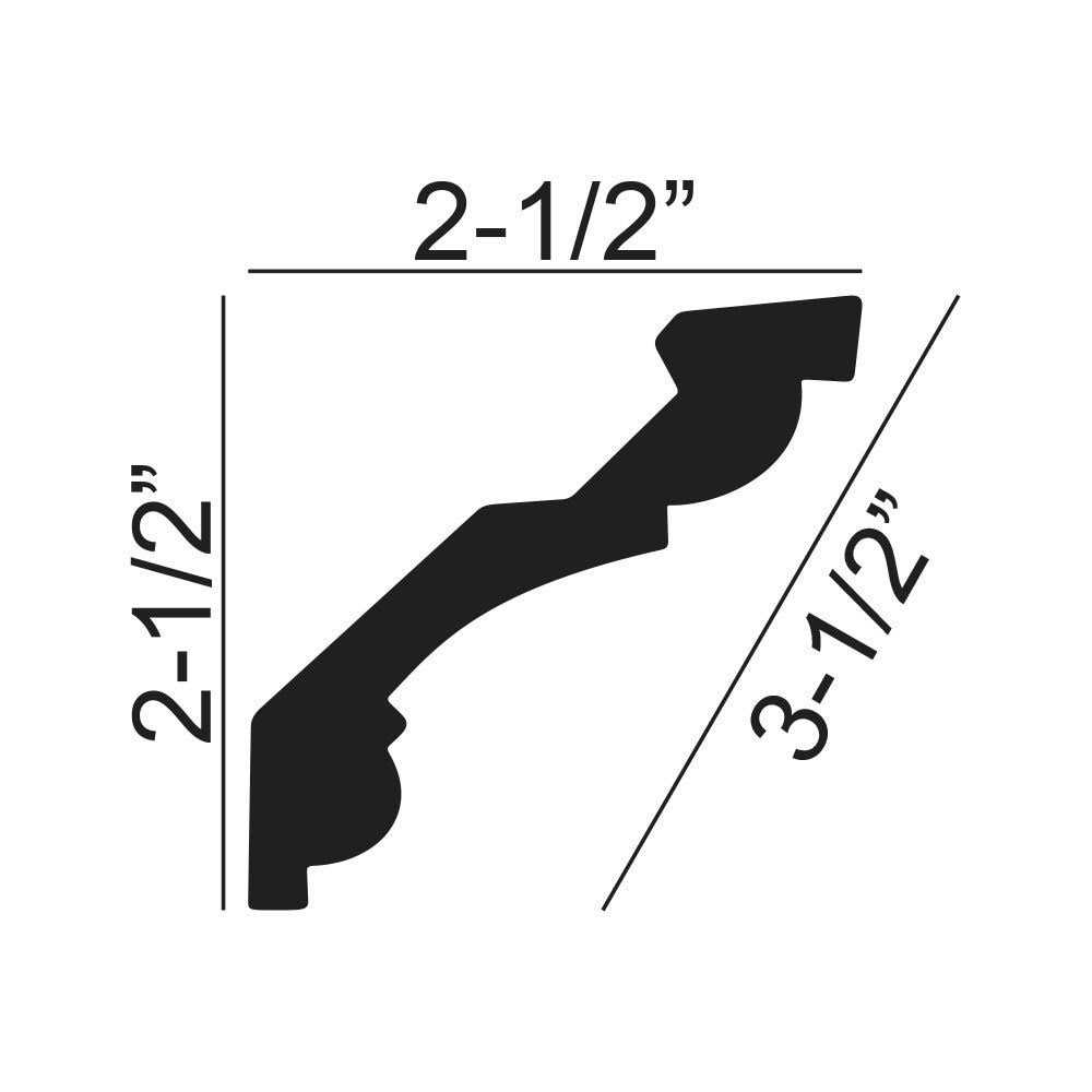 American Pro Decor 6 in. Long Plain Recycled Polystyrene Crown Moulding Sample - Image 4