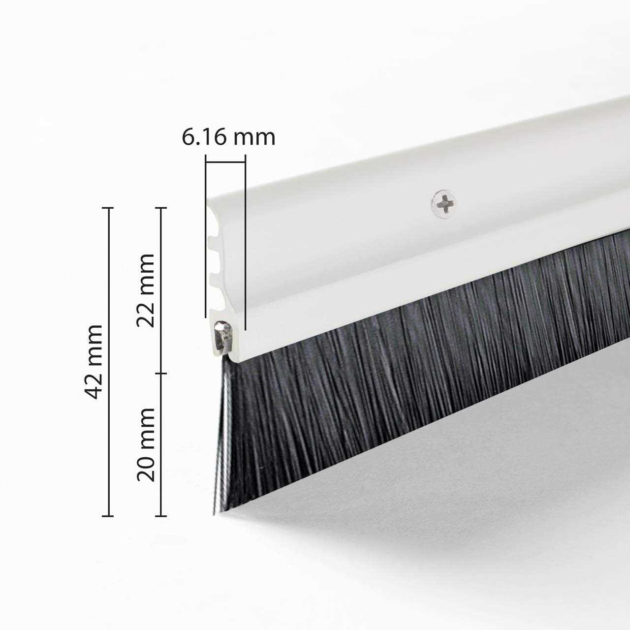Deco Window Door Seal Draft Stopper Weather Stripping Sound Blocker with Aluminium Plate & Nylon Brush Door Sweep - Image 3