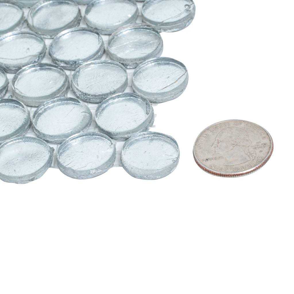 Tile Club Silver 12.2 in. x 12.2 in. Polished Penny Round Glass Mosaic Floor and Wall Tile - Image 5