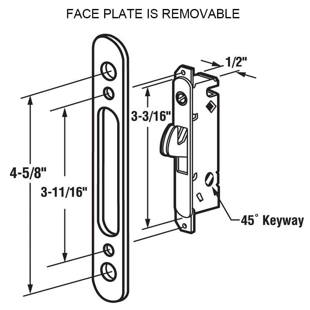 ALLYWASAI Patio Sliding Door Handle Set with Mortise Lock and Face Plate - Image 3