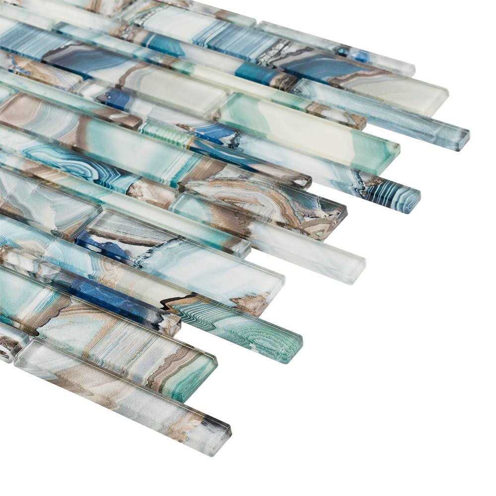 Boutique Ceramic Serenity Cove 12-in x 12-in Glossy Glass Linear and Wall Tile LW210618004 - Image 4