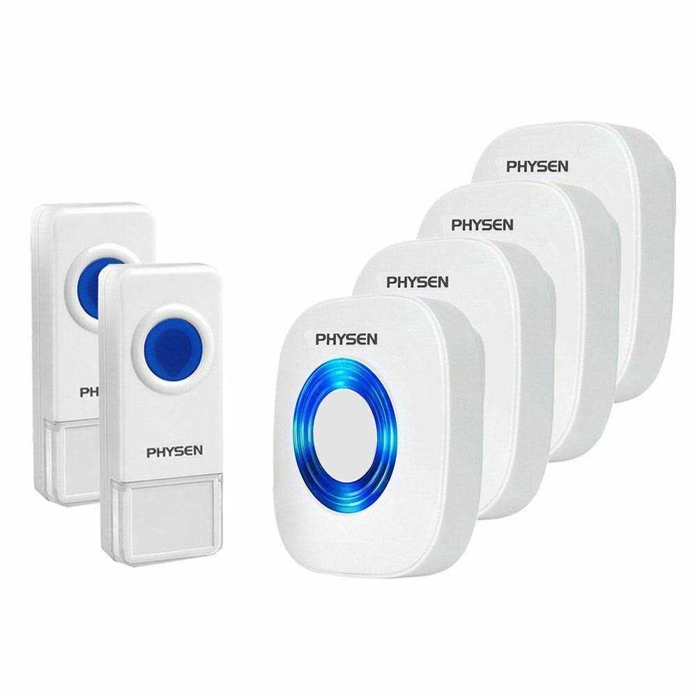 Physen Wireless Doorbell Physen Waterproof Door bell Chime Kit Operating at 1300-ft Range 58 Adjustable Melodies 5 Volume Levels