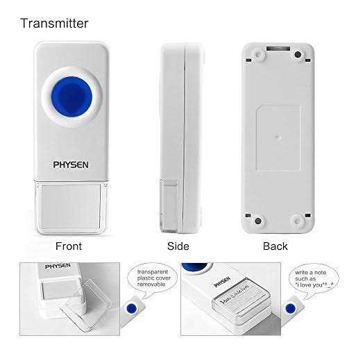 Physen Wireless Doorbell Physen Waterproof Door bell Chime Kit Operating at 1300-ft Range 58 Adjustable Melodies 5 Volume Levels - Image 3
