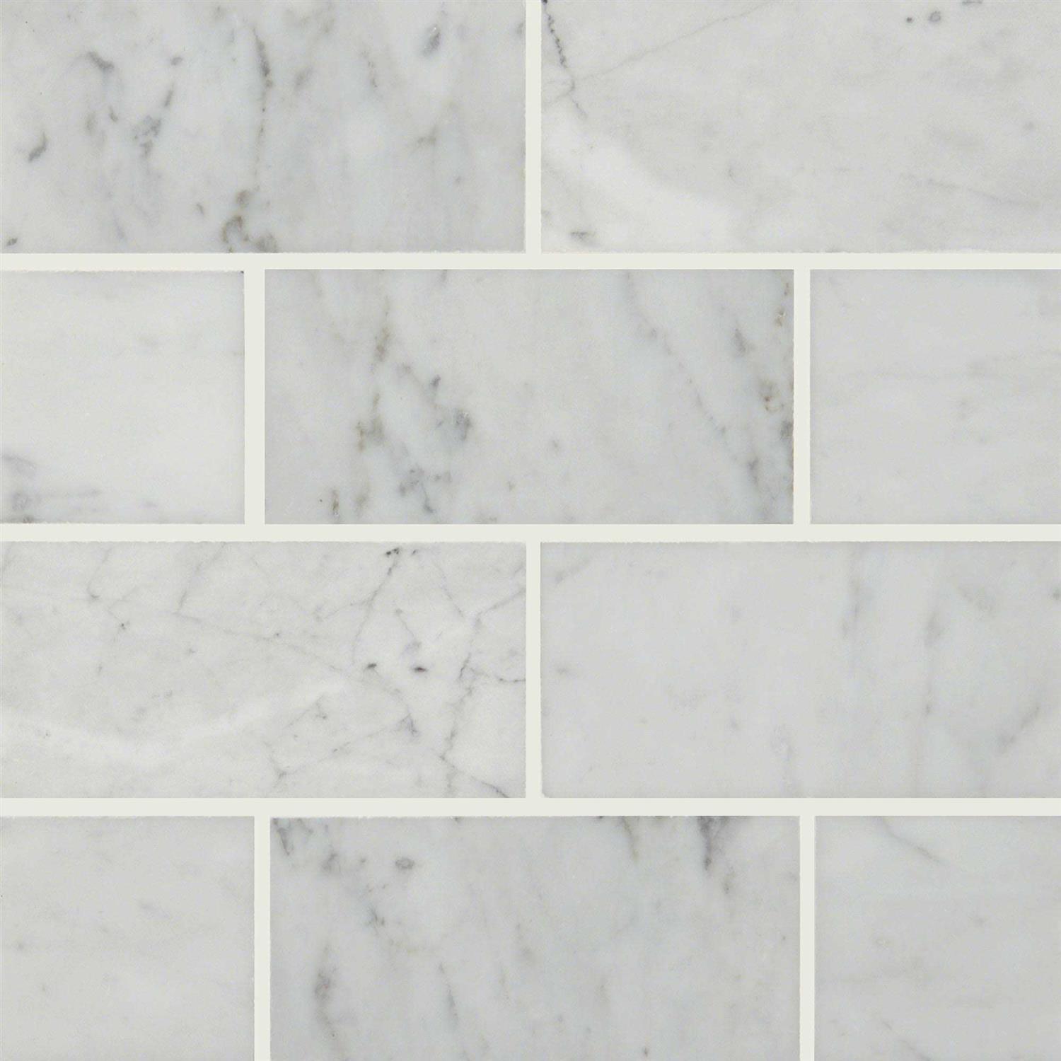 MSI Carrara White 3 in. x 6 in. Polished Marble Floor and Wall Tile