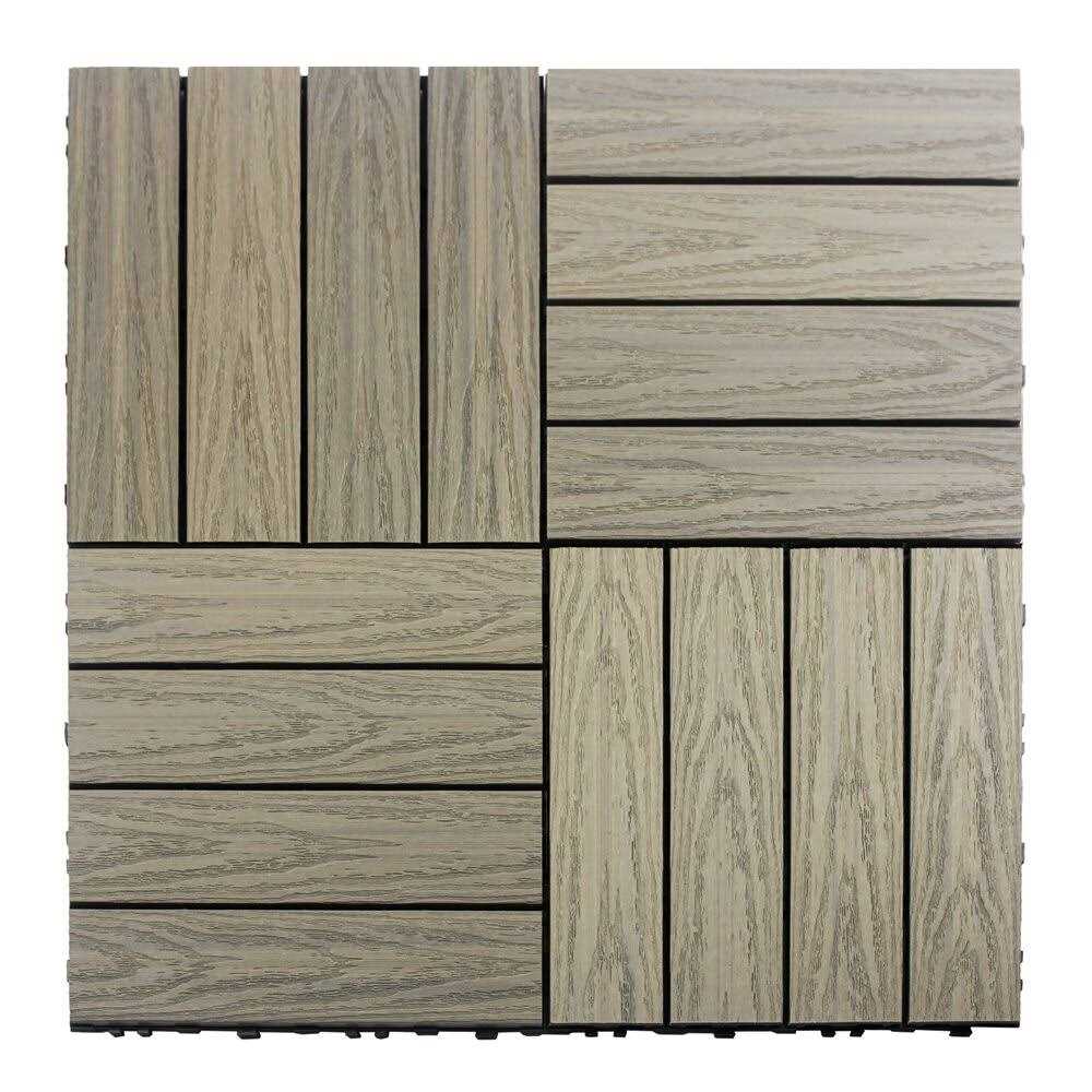NewTechWood UltraShield Naturale 1& x 1& Outdoor Composite Quick Deck Tile - Image 2