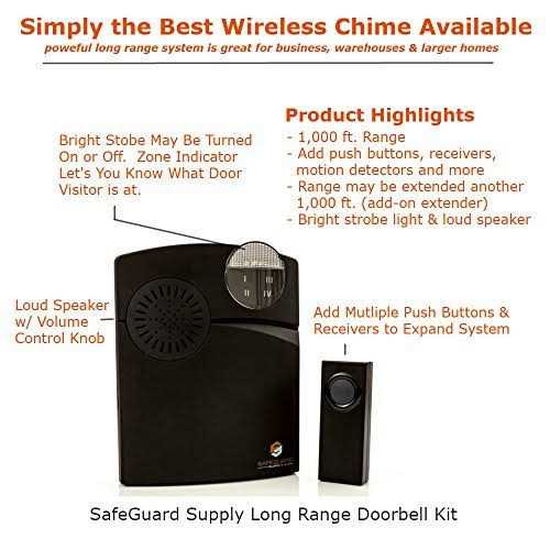 Safeguard Supply LRA-D1000 Loud Wireless Door Chime Kit with Flashing Strobe - Image 4