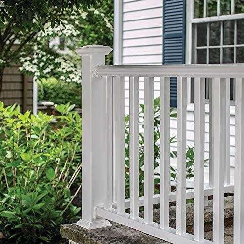 Veranda Traditional 8 ft. x 36 in. White PolyComposite Stair Rail Kit without Brackets - Image 4