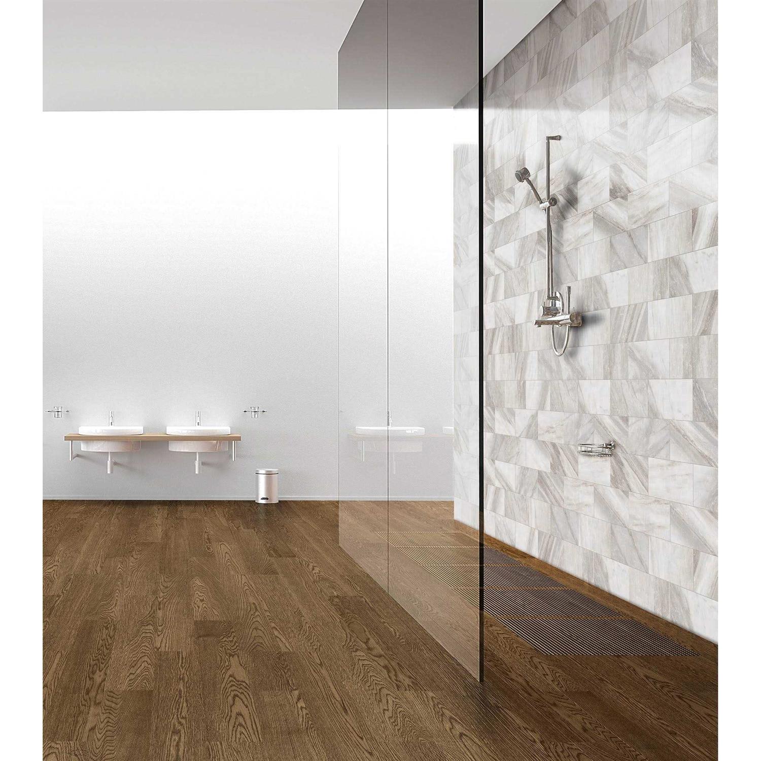 allen + roth Sovereign Stone Pearl 12-in Glazed Porcelain Marble Stone Look Floor and Wall Tile - Image 3
