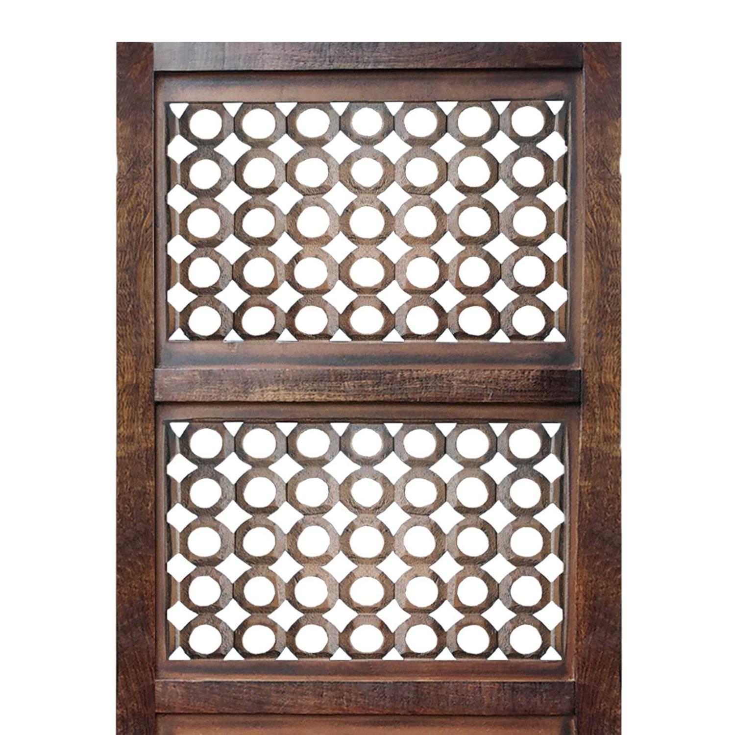 The Urban Port Decorative Mango Wood Wall Panel with See Through Circular Pattern - Image 5