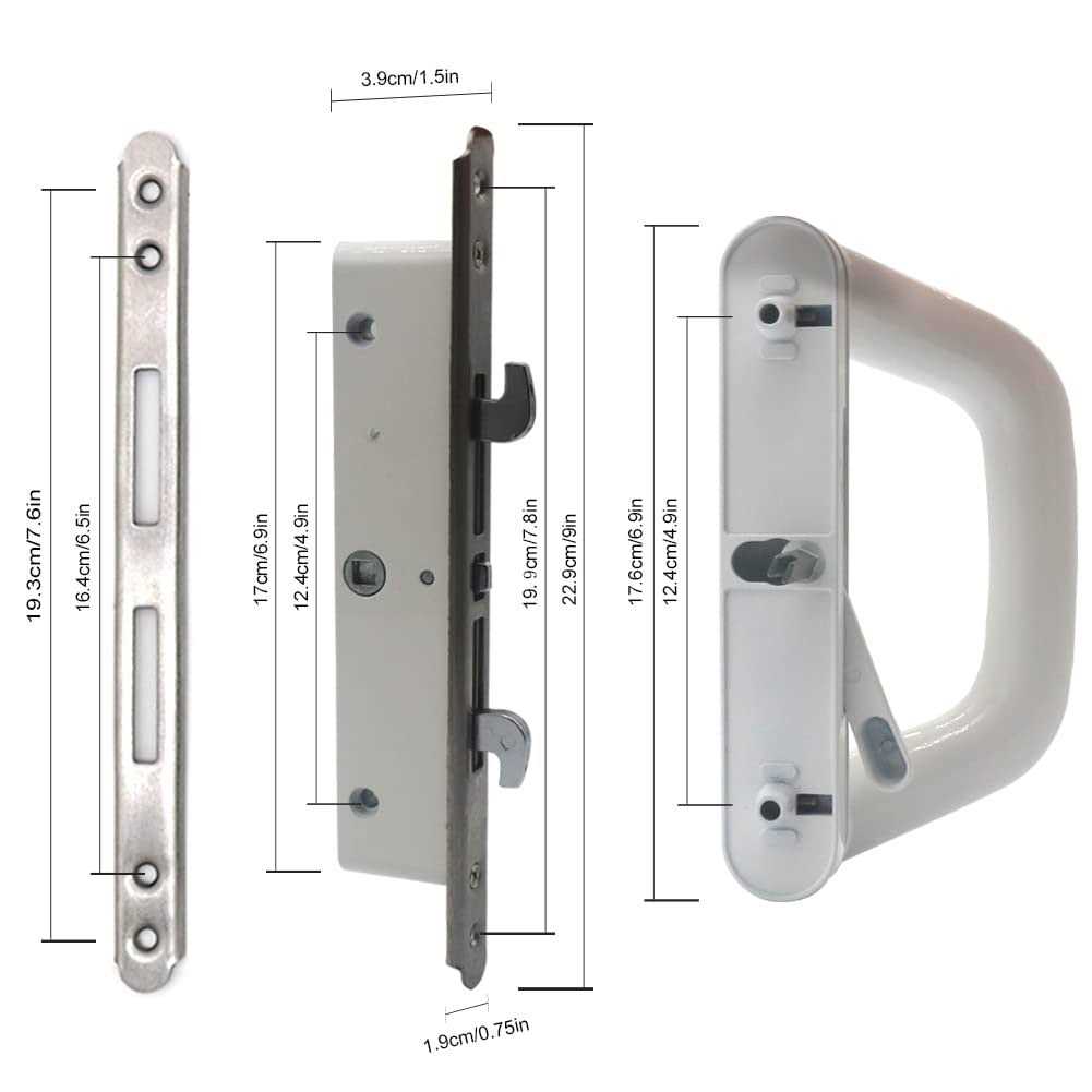 allywasai sliding patio door handle set with mortise lock suitable for sliding glass patio door thickness 1.4in - Image 3