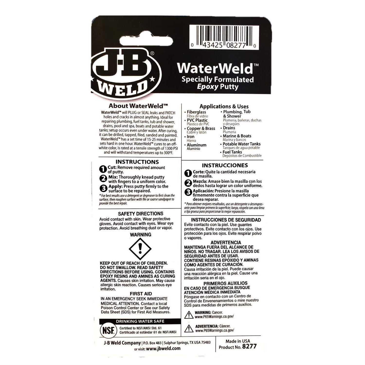 J-B Weld WaterWeld Epoxy Putty - Image 3