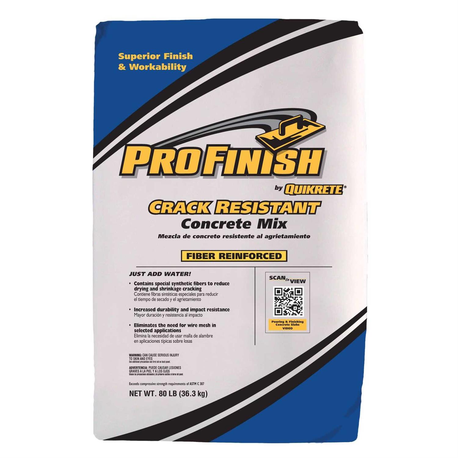 QUIKRETE ProFinish Crack Resistant 80-lb Crack Resistant Concrete Mix 100668