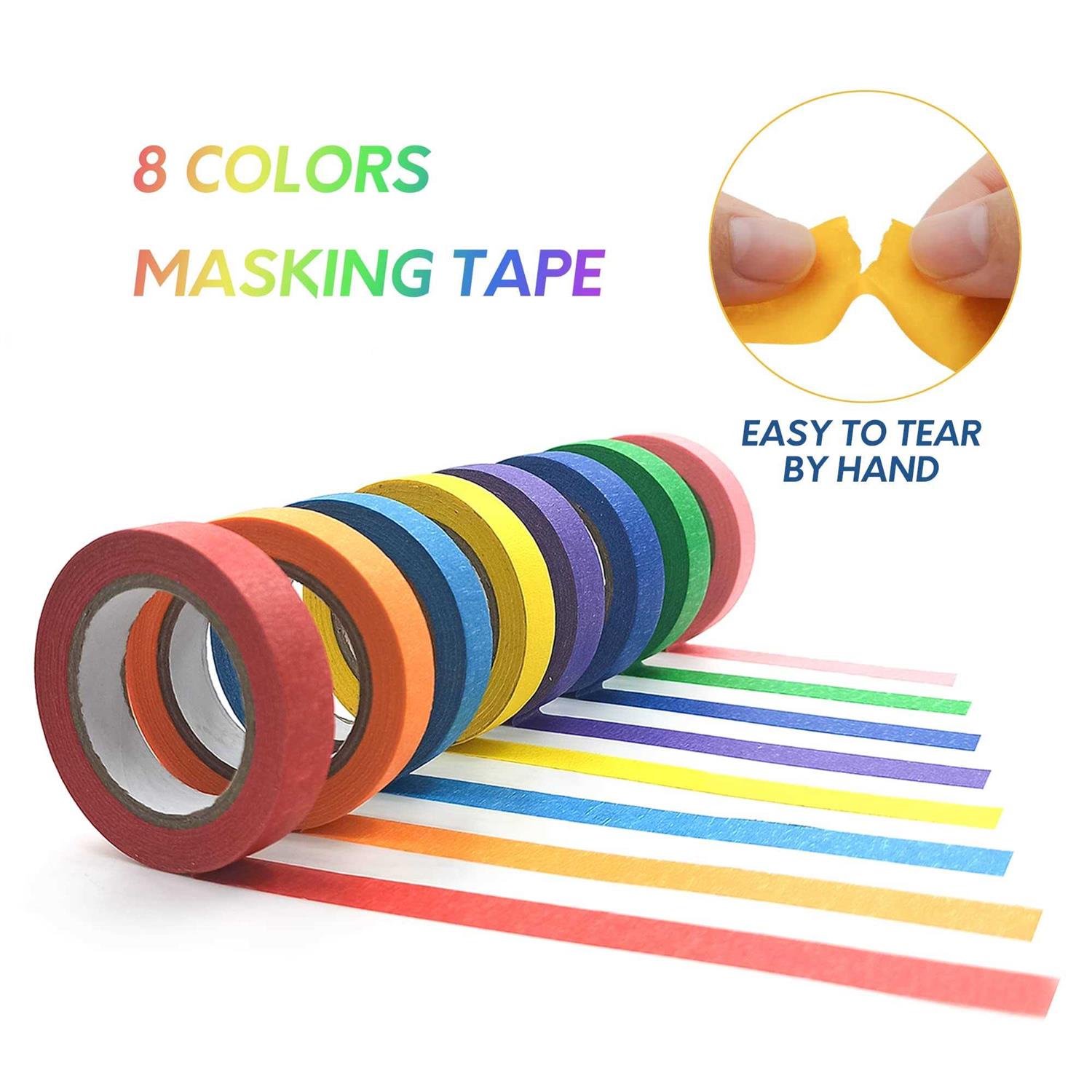 UMETDO 8pcs Colored Masking Tape Painters Tape - Image 5