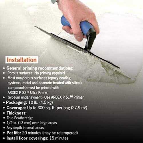 Ardex Self Drying Cement Based Feather Finish 10 lbs Bag - Image 4