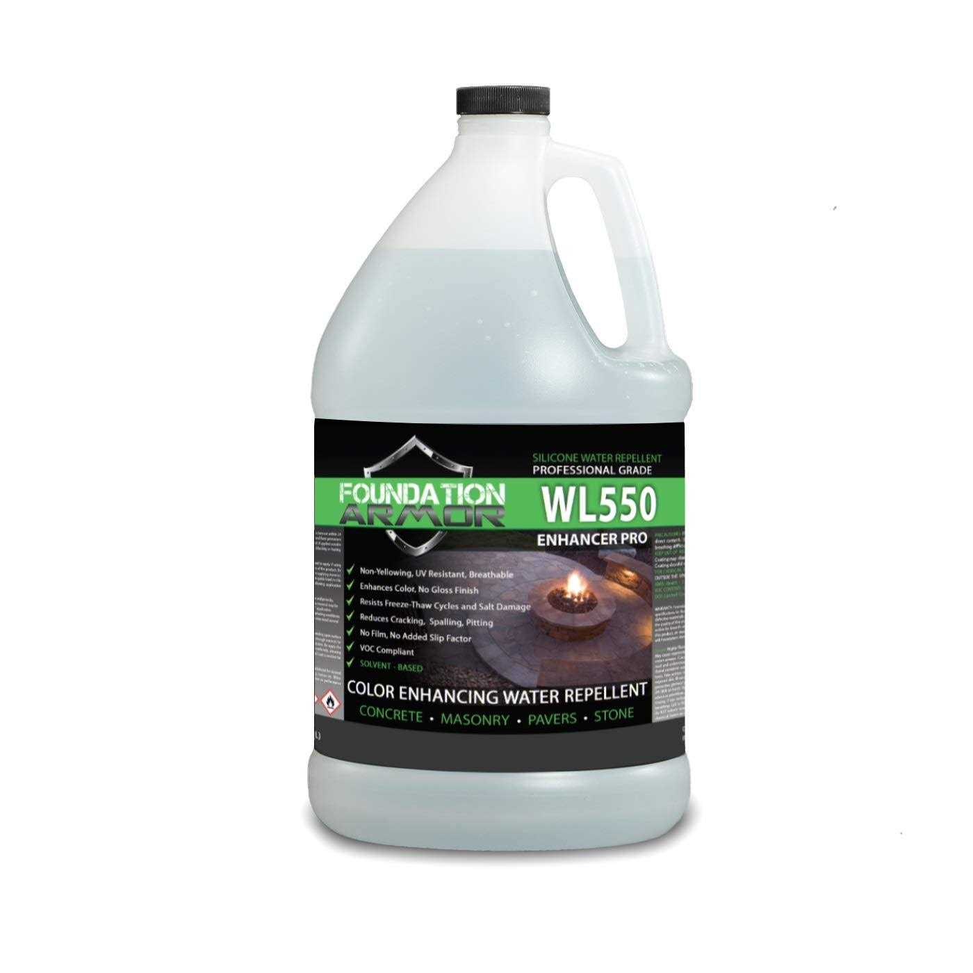 Foundation Armor WL550 Matte Wet Look Sealer For Concrete, Brick, Pavers, And Natural Stone WL5501GAL