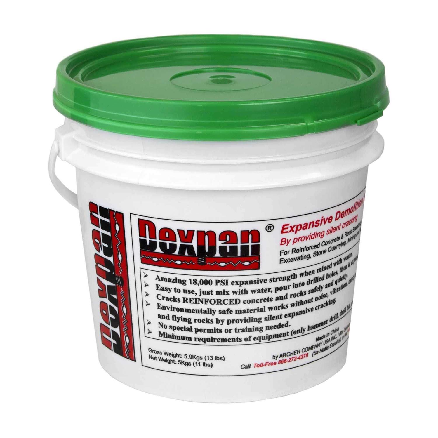 Dexpan Expansive Demolition Grout 11 lb. Bucket for Rock Breaking