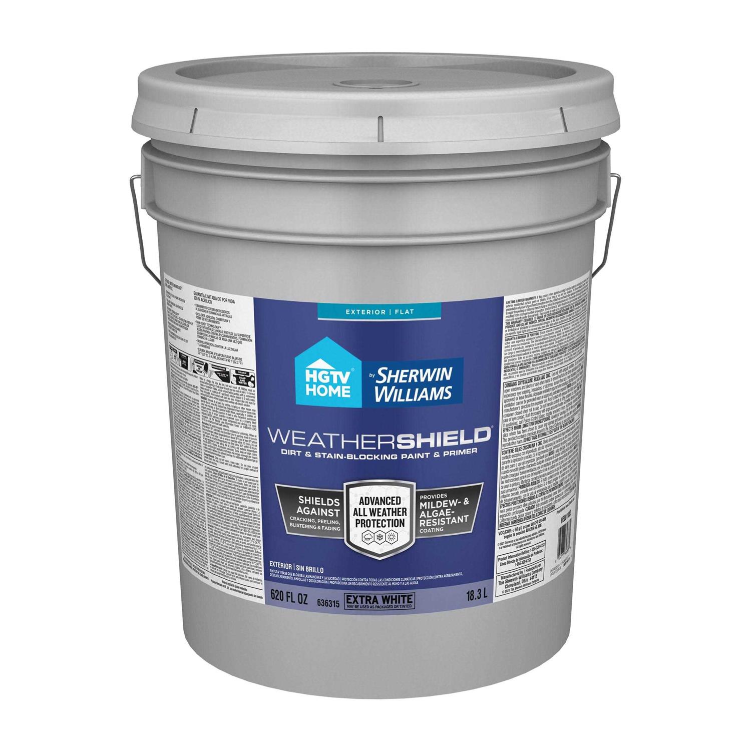 HGTV Home by Sherwin-Williams Weathershield Flat Exterior Tintable Paint WE0011002-20