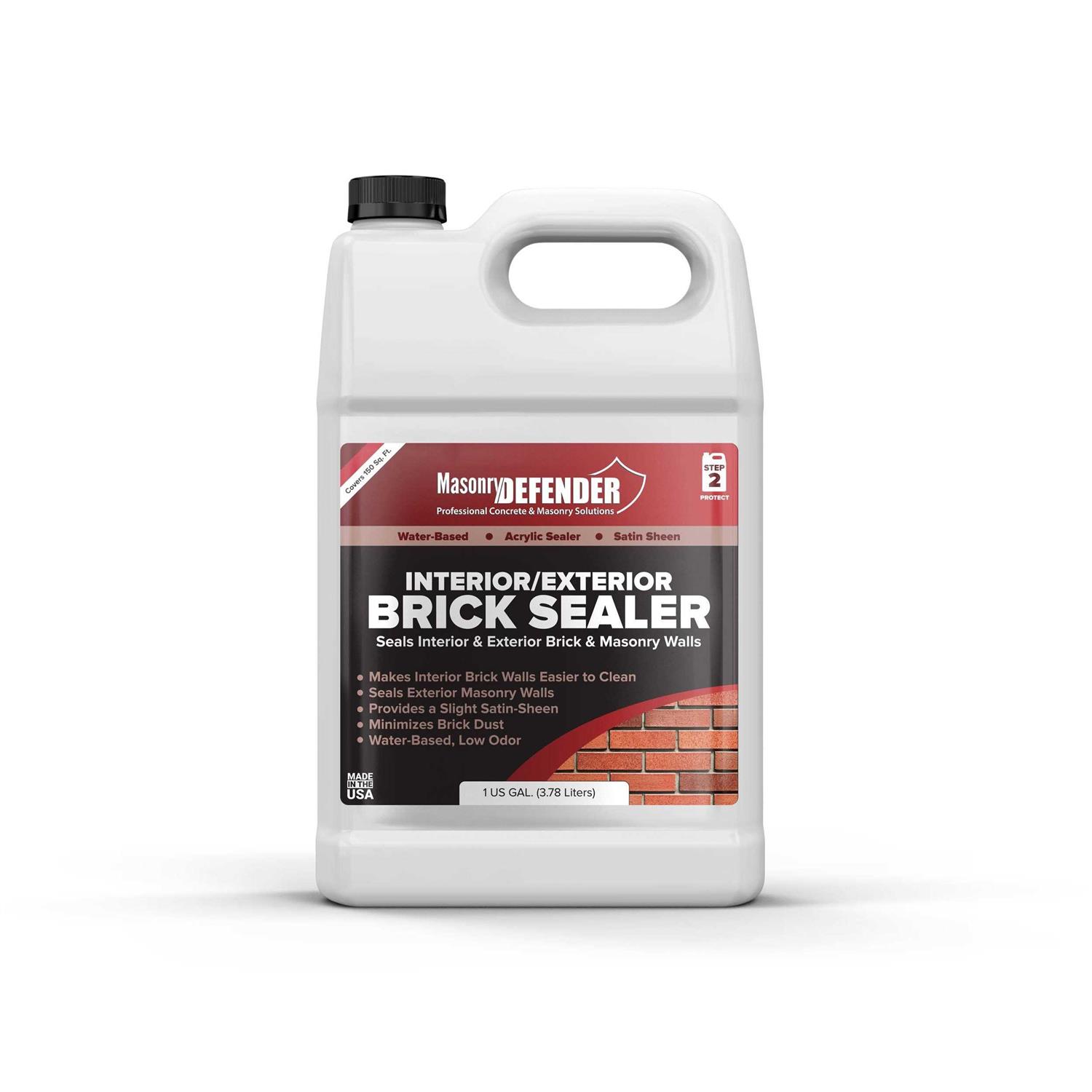 masonrydefender Interior/exterior Brick Sealer 1 Gal Clear Satin Acrylic Sealer for Vertical Walls