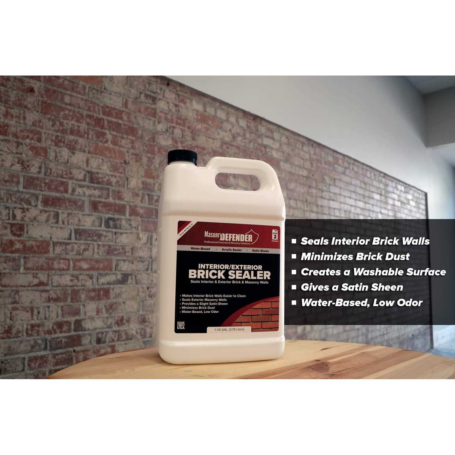 masonrydefender Interior/exterior Brick Sealer 1 Gal Clear Satin Acrylic Sealer for Vertical Walls - Image 3