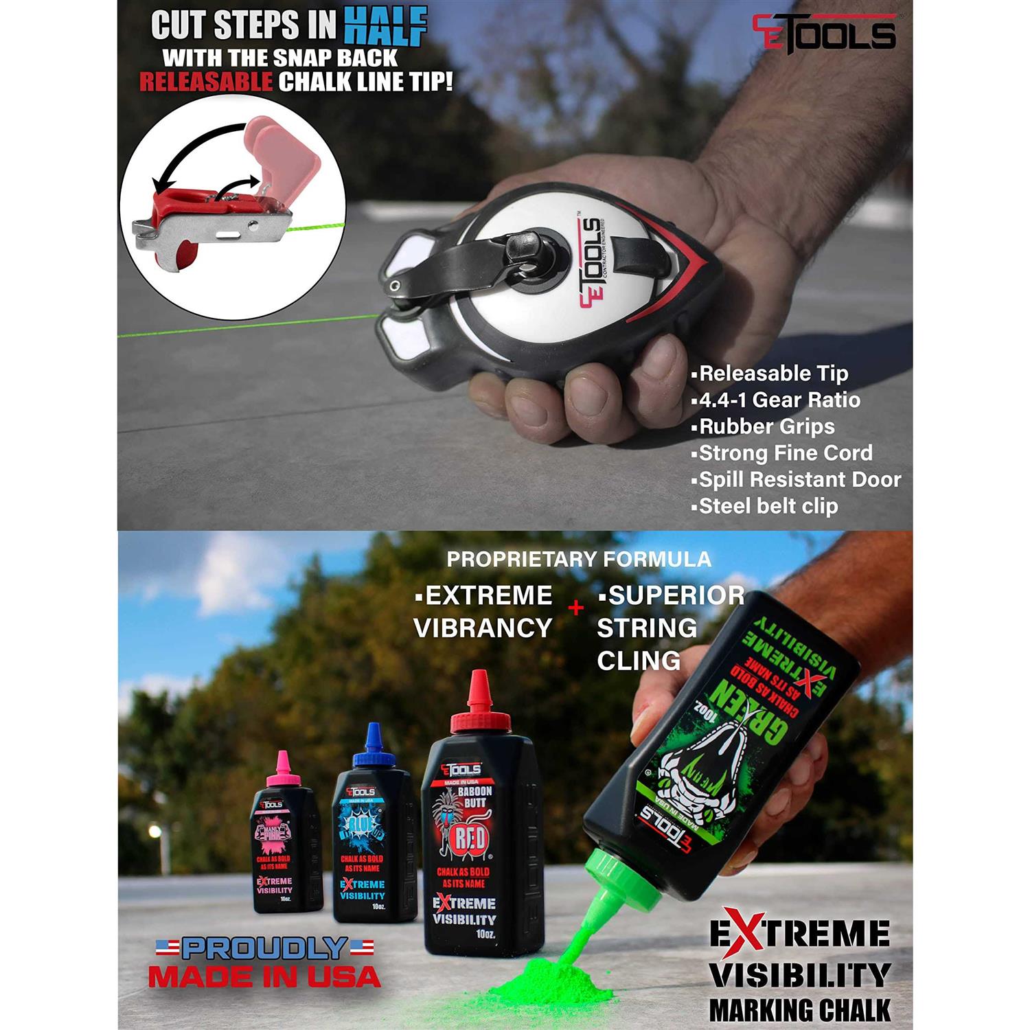 CE Tools 10 oz Standard Extreme Visibility Marking Chalk - Image 4