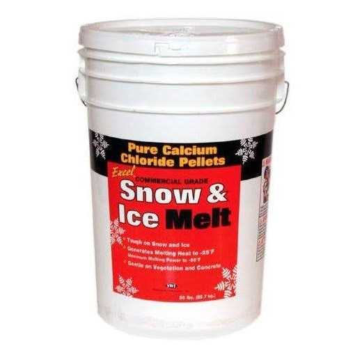 Excel Snow & Ice Melt Commercial Grade Pure Calcium Chloride Pellets 50 lb Bucket
