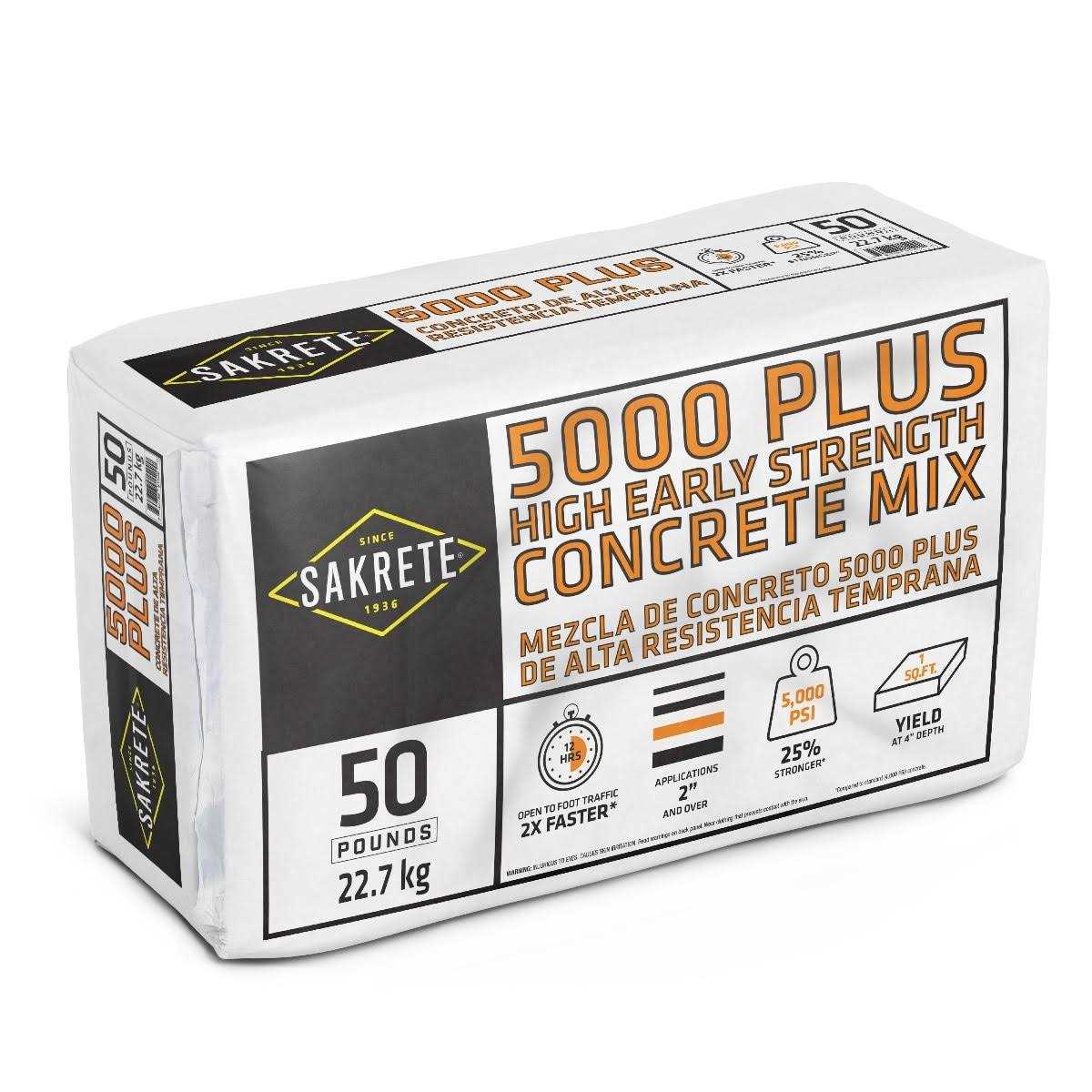 Sakrete 50 lbs. 5000 Plus High-Strength Concrete Mix 114578 - Hardware ...