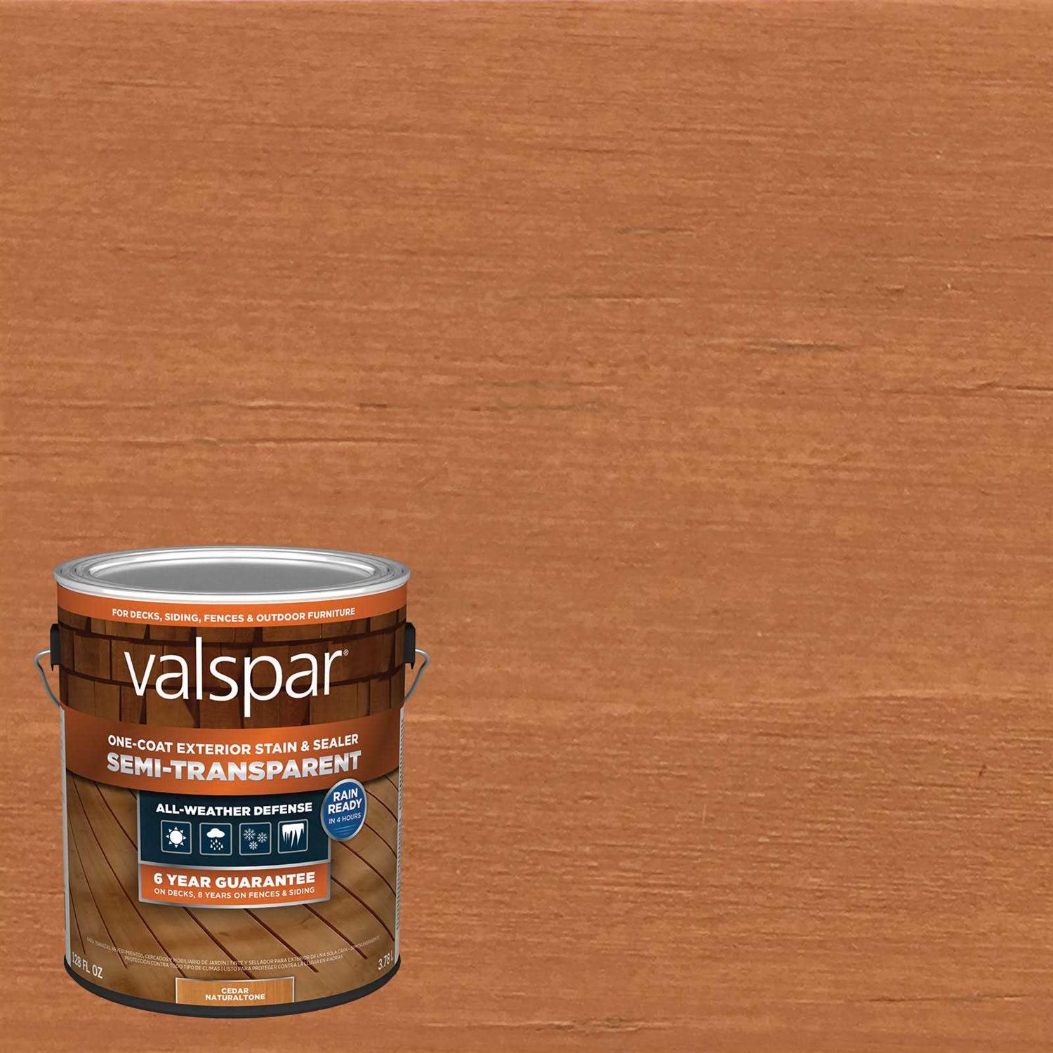 Valspar Naturaltone Pre-tinted Cedar Semi-Transparent Exterior Wood Stain & Sealer - Image 3