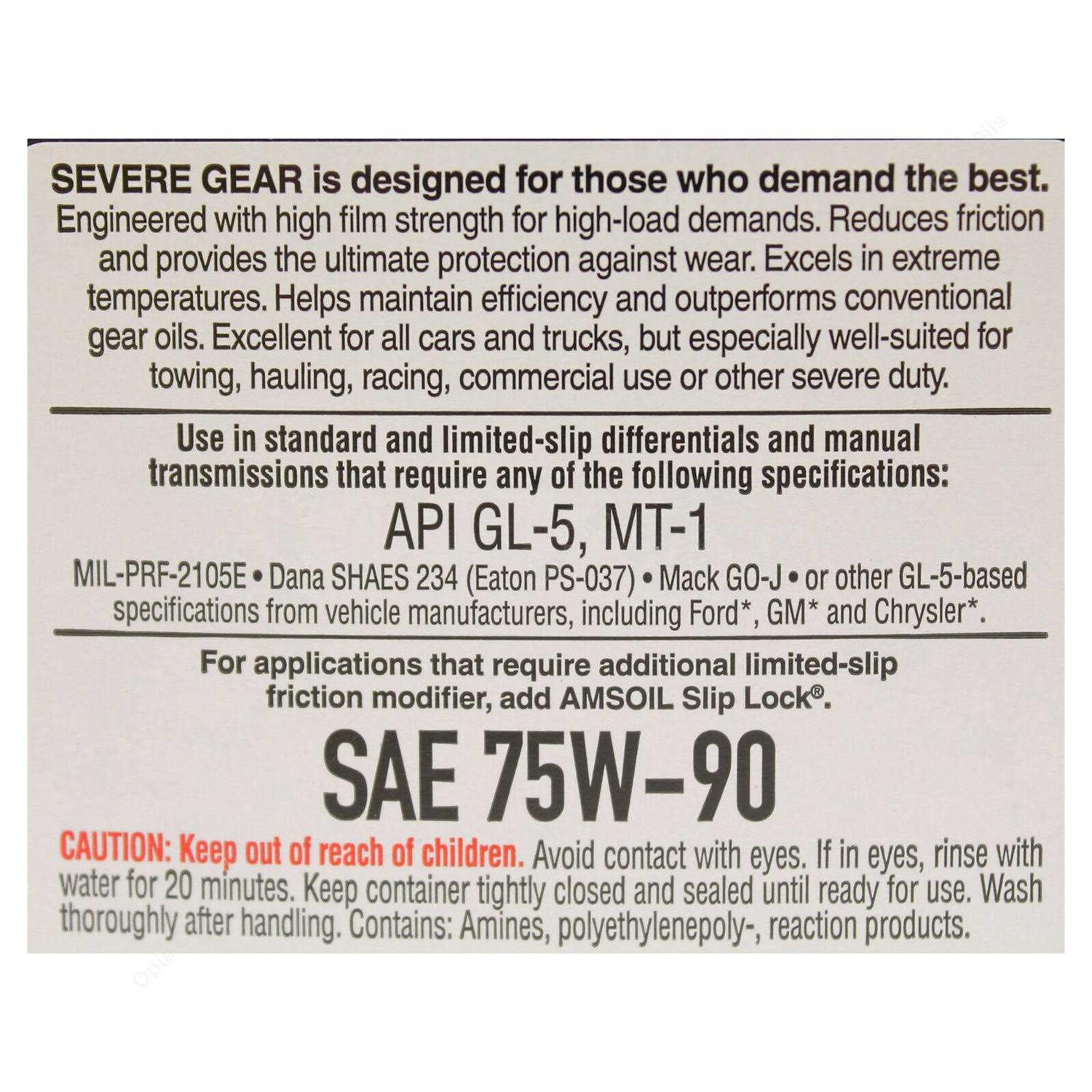 Amsoil SVGQT-EA Severe Gear 75W-90 Gear Oil - Image 4