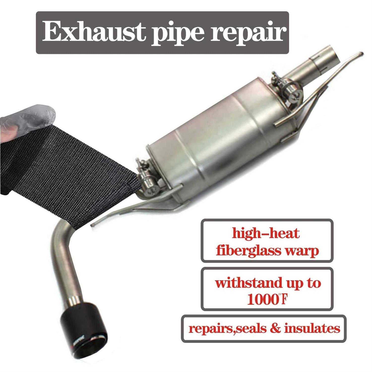 AMIZUHE Fiberglass Repair Kit Automotive Exhaust Pipe Repair Wrap 4 X 15ft - Image 5