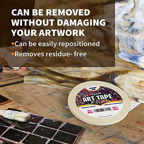 Tssart White Tape Masking Artists Tape for Drafting Art Watercolor Painting Canvas Framing - Image 3
