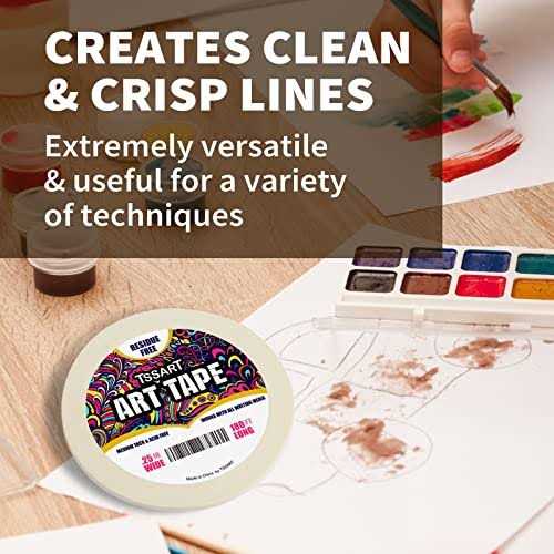 Tssart White Tape Masking Artists Tape for Drafting Art Watercolor Painting Canvas Framing - Image 4
