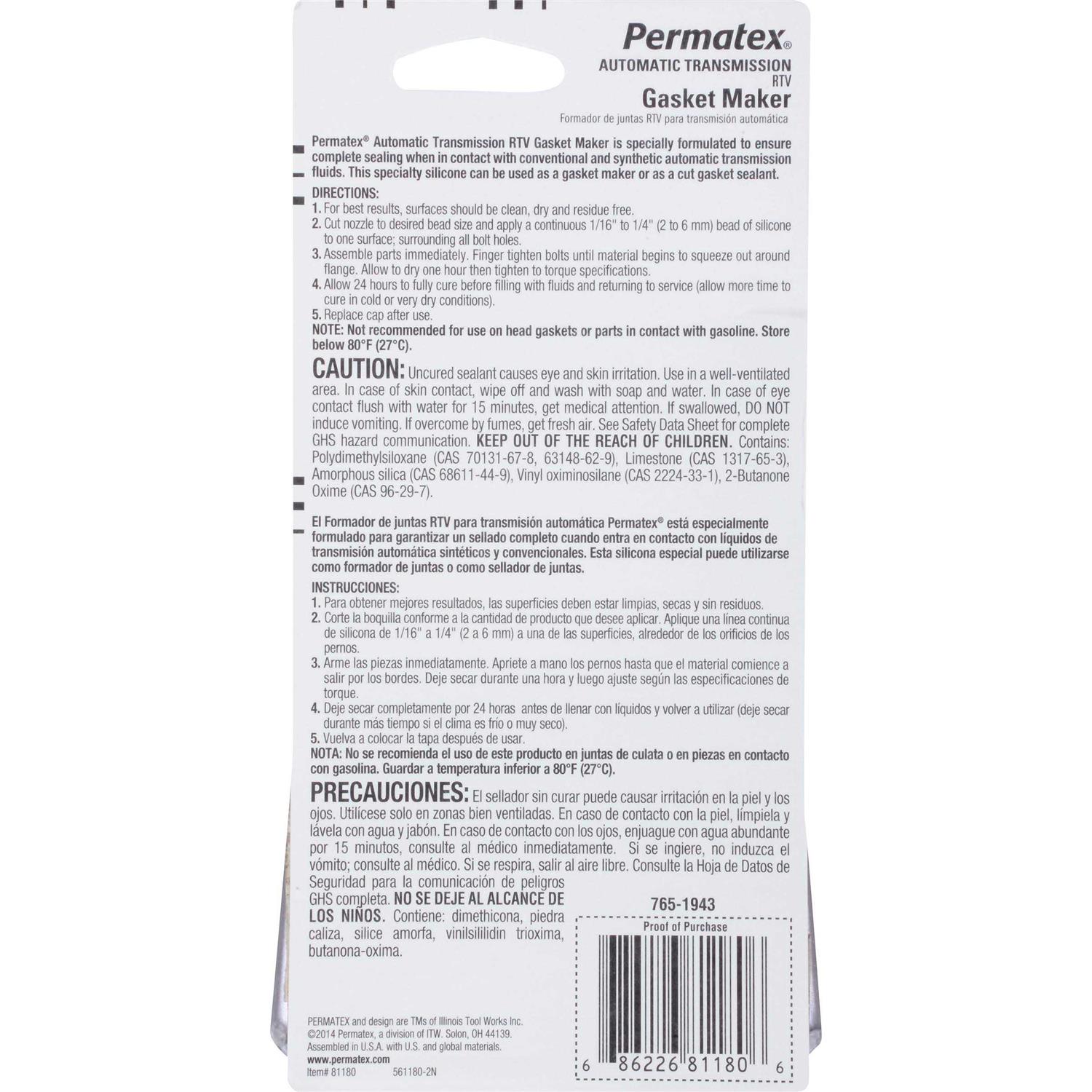 Permatex 81180 Automatic Transmission RTV Sealant - Image 5