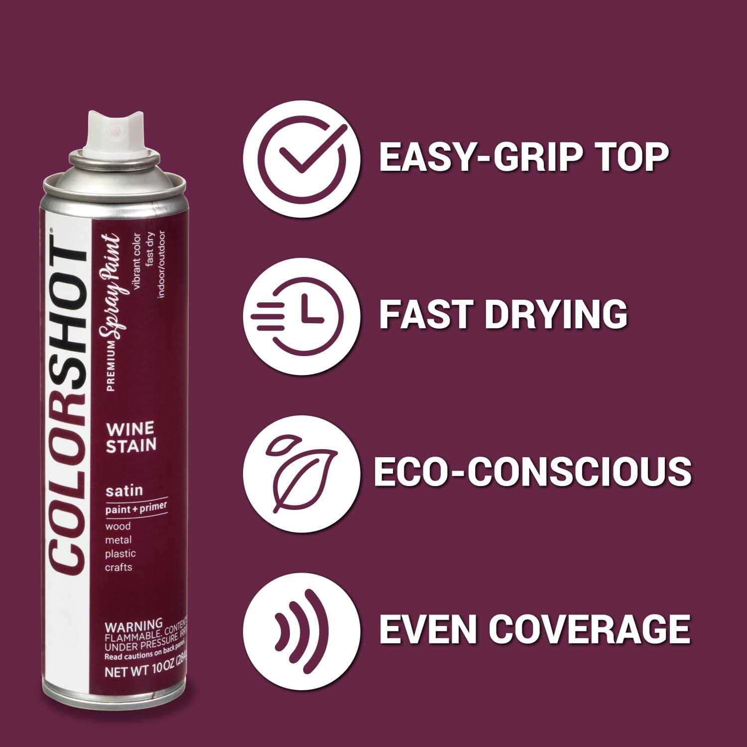 Colorshot Premium Multi-Surface Satin Wine Stain Spray Paint - Image 5