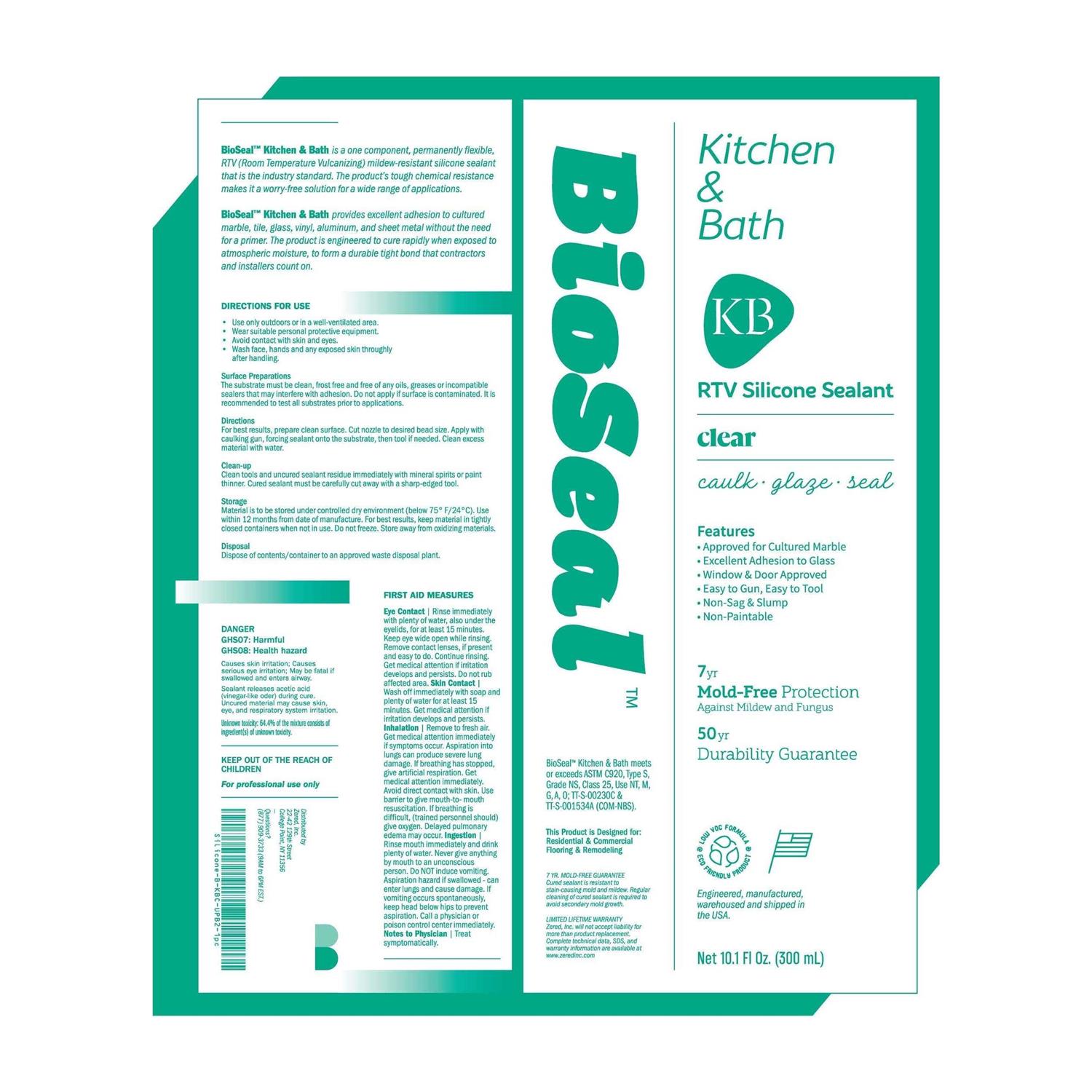 BioSeal 100% Silicone Sealant Caulk Waterproof and No Odor 10.1 Ounce Cartridge - Image 5