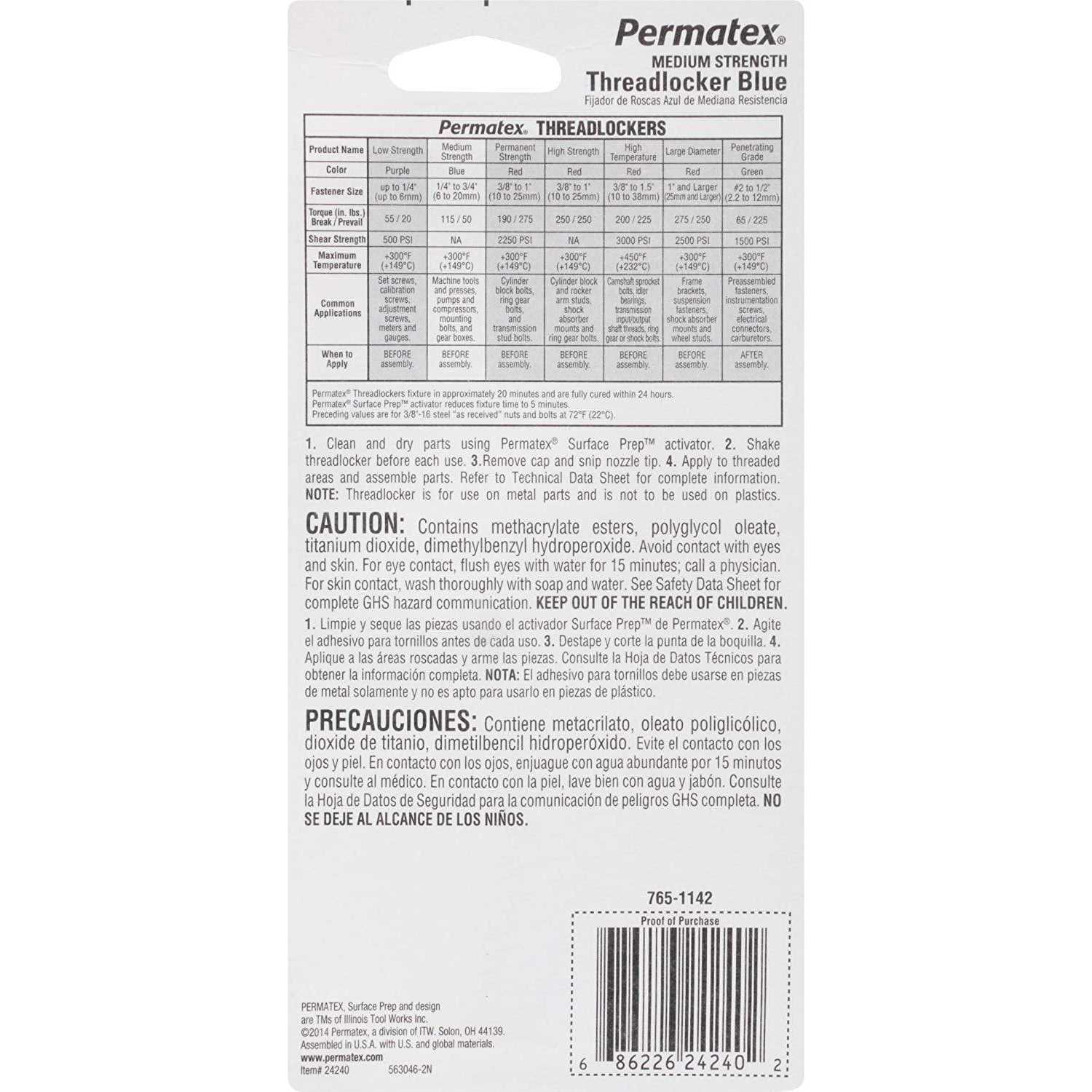 Permatex Blue Threadlocker 24240 - Image 2