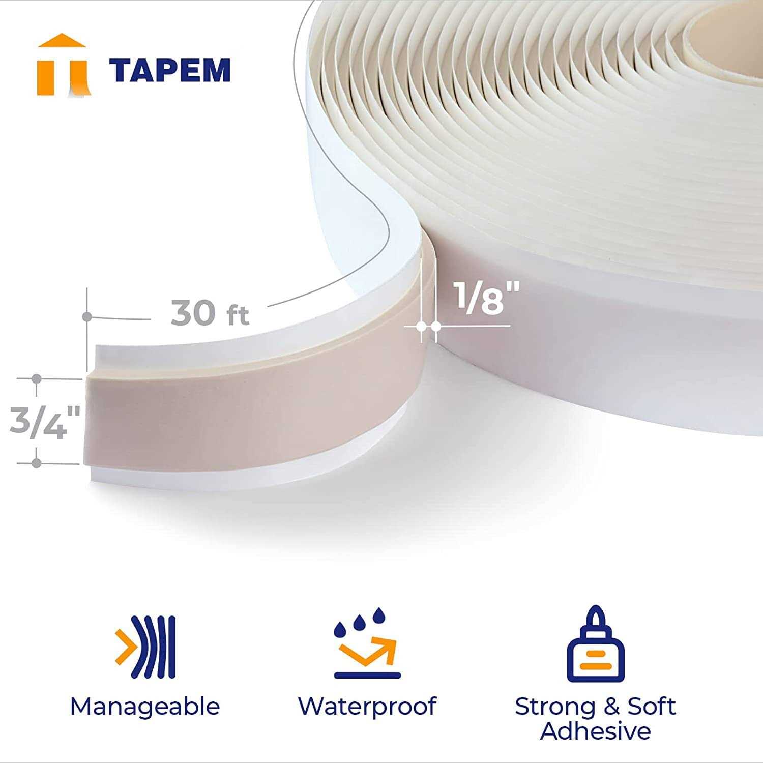 TAPEM Butyl Tape 1/8 x 3/4 x 30 ft Butyl Sealant Tape - Image 5