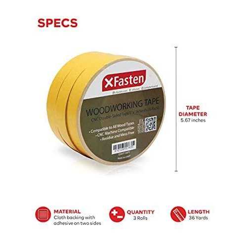 XFasten Double Sided Woodworking Tape 1-Inch by 36-Yards 3-Pack - Image 3