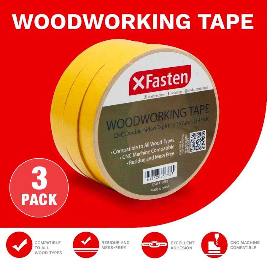 XFasten Double Sided Woodworking Tape 1-Inch by 36-Yards 3-Pack - Image 5