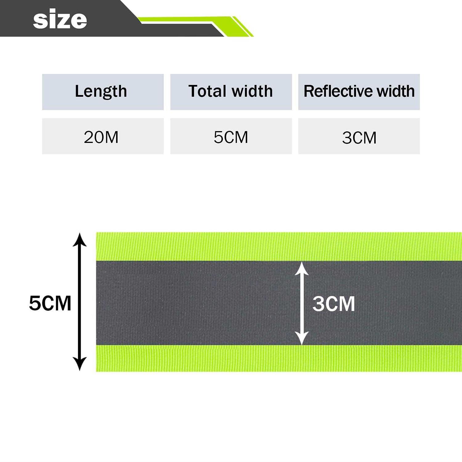 TCCFCCT High Visibility Reflective Tape Strip Fabric Florescent Safety Tape - Image 4