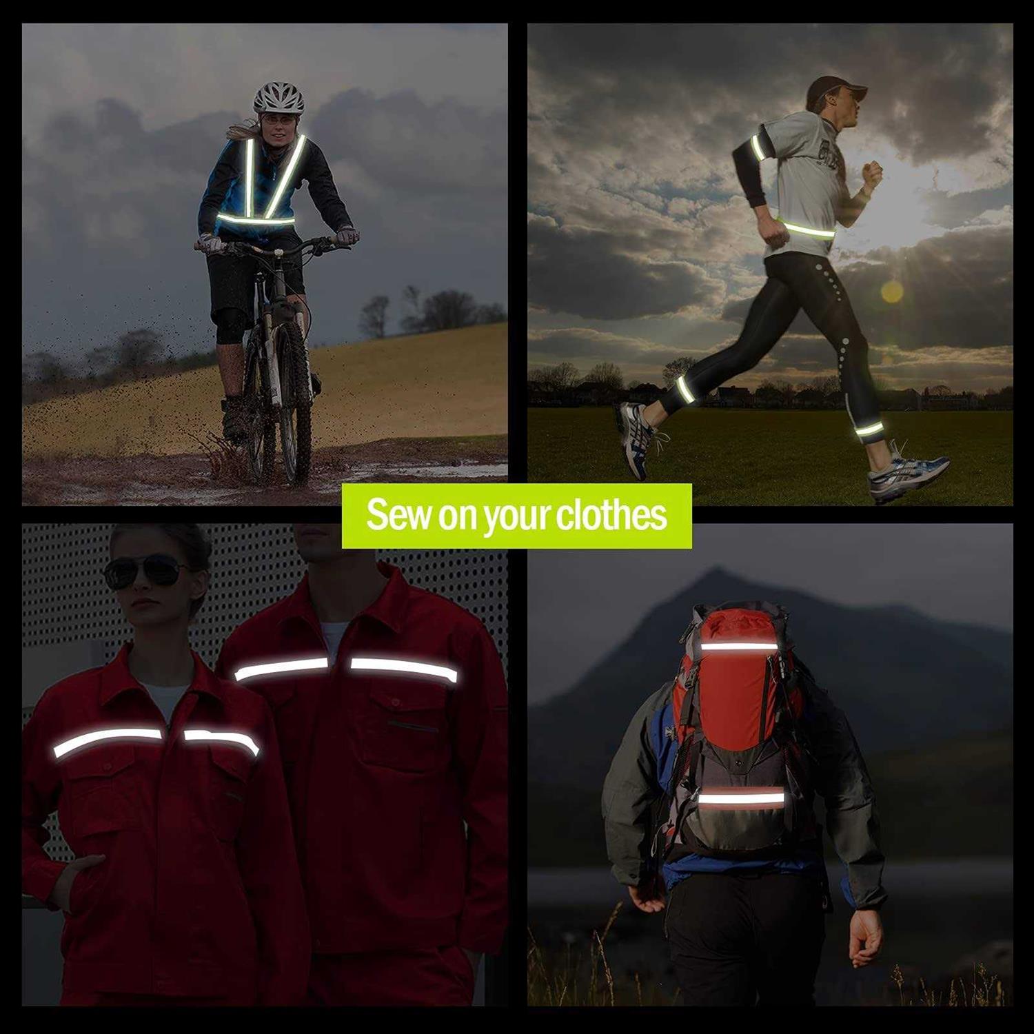 TCCFCCT High Visibility Reflective Tape Strip Fabric Florescent Safety Tape - Image 5