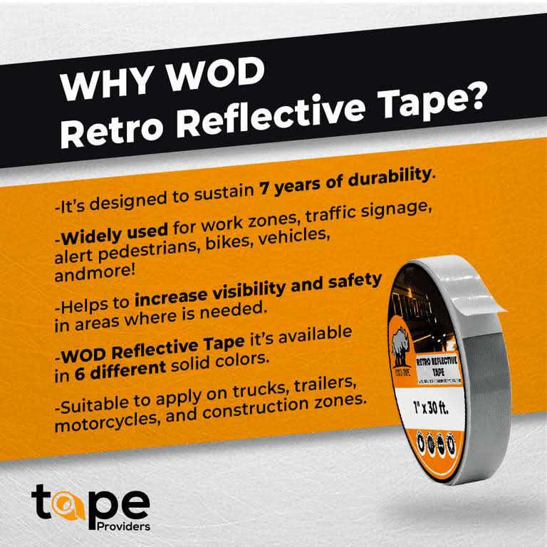 Wod Tape Retro Reflective Tape 30 ft. Safety Tape - Image 4