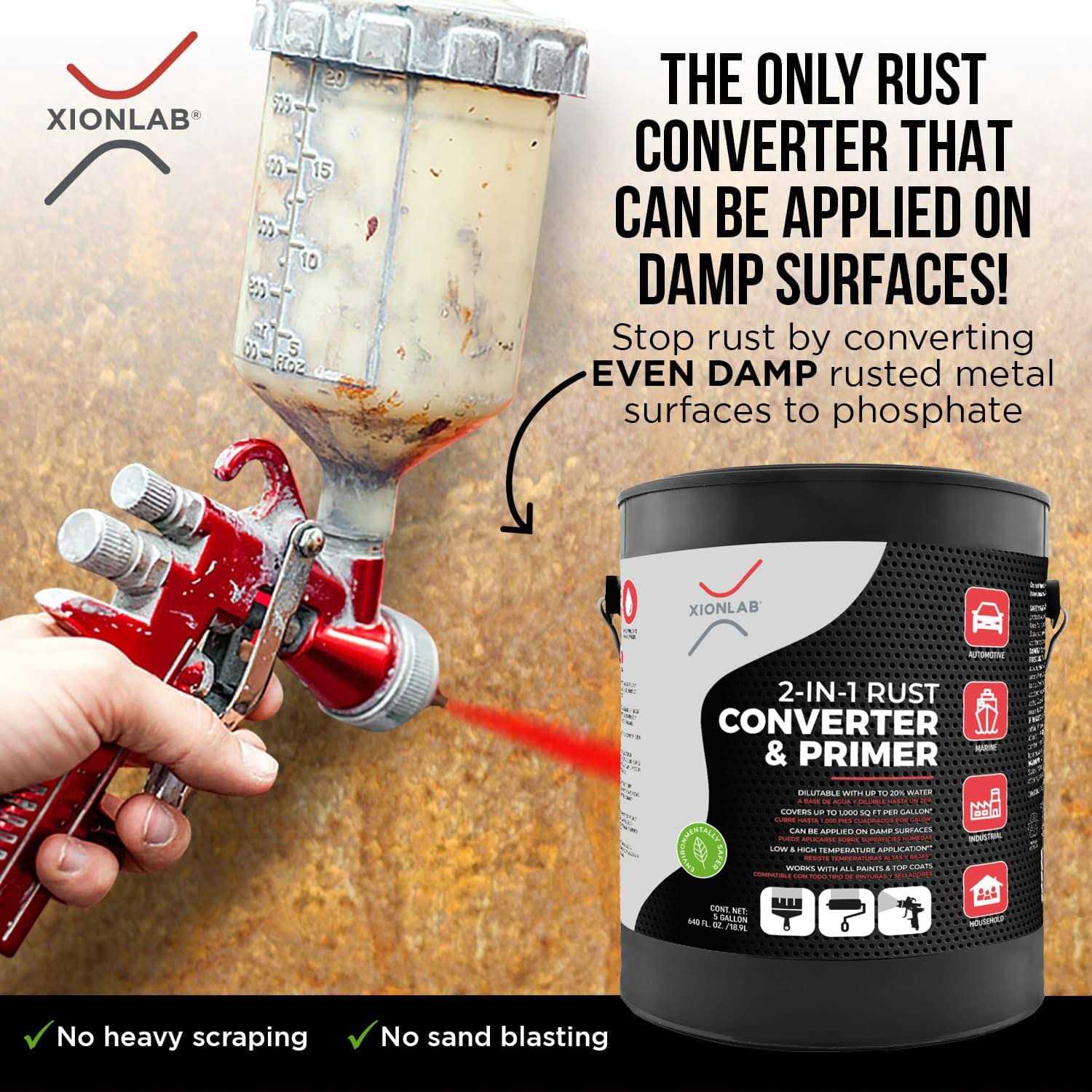 Xion Lab 2 in 1 Rust Converter & Metal Primer - Image 4