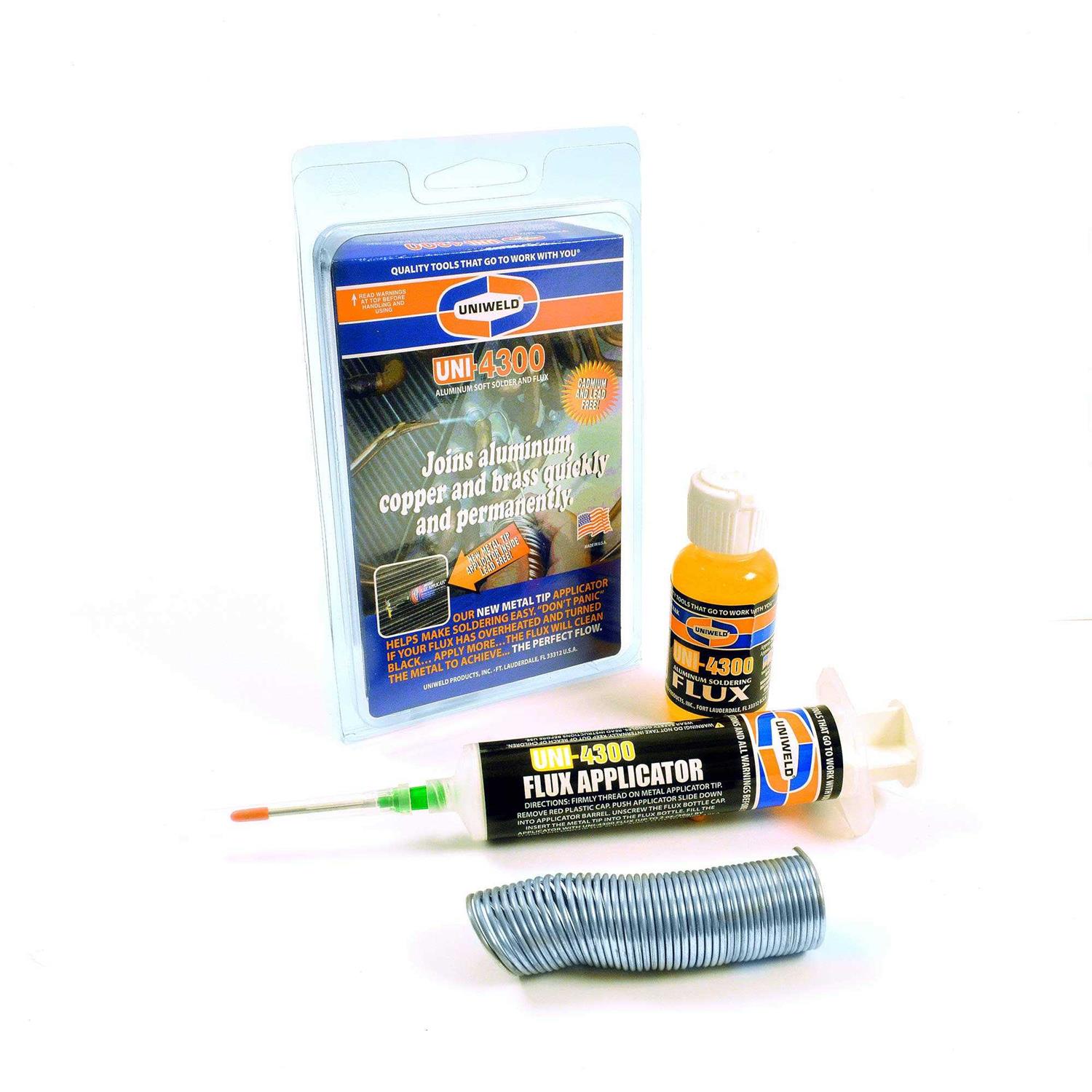 Uniweld P4kd9s Aluminum Soft Solder Kit With Metal Tip Flux Applicator - Image 3