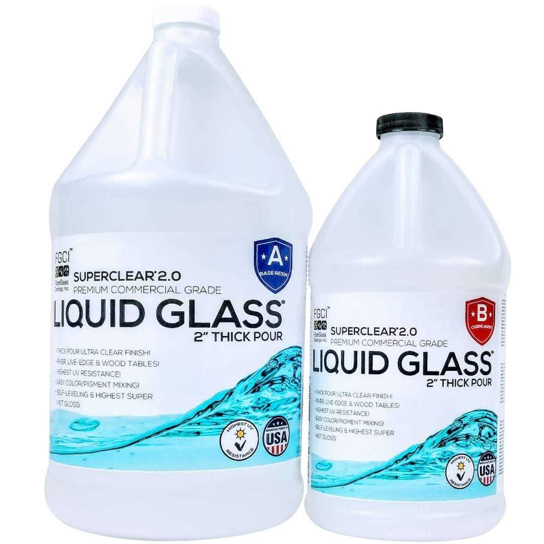 Deep Pour Epoxy Resin Kit Crystal Clear Liquid Glass 2-4 inch Gl Resin