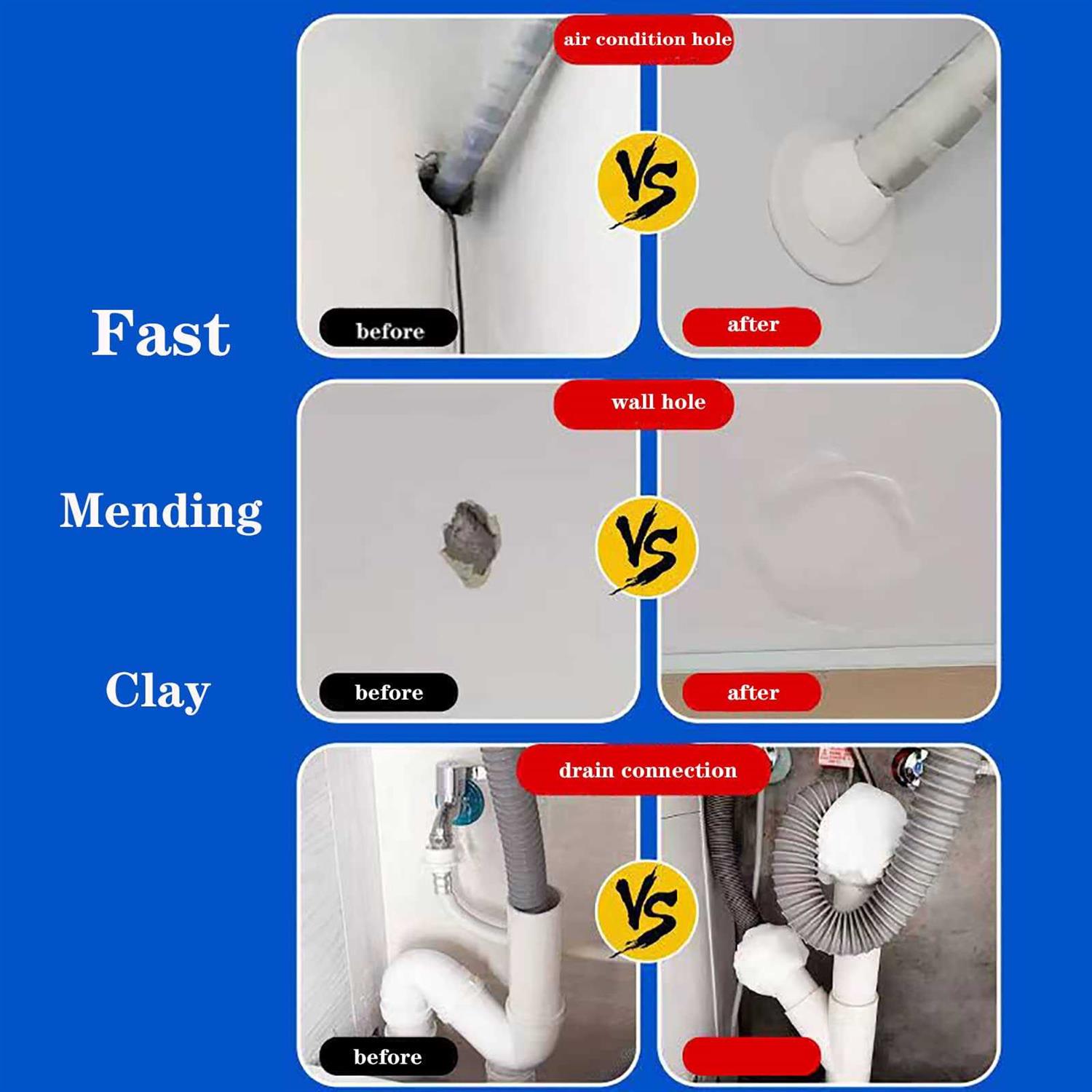 Waterproof Sealing Clay 7 Pack White Seal Motor Quick Mending Mud for Drain Connection - Image 3