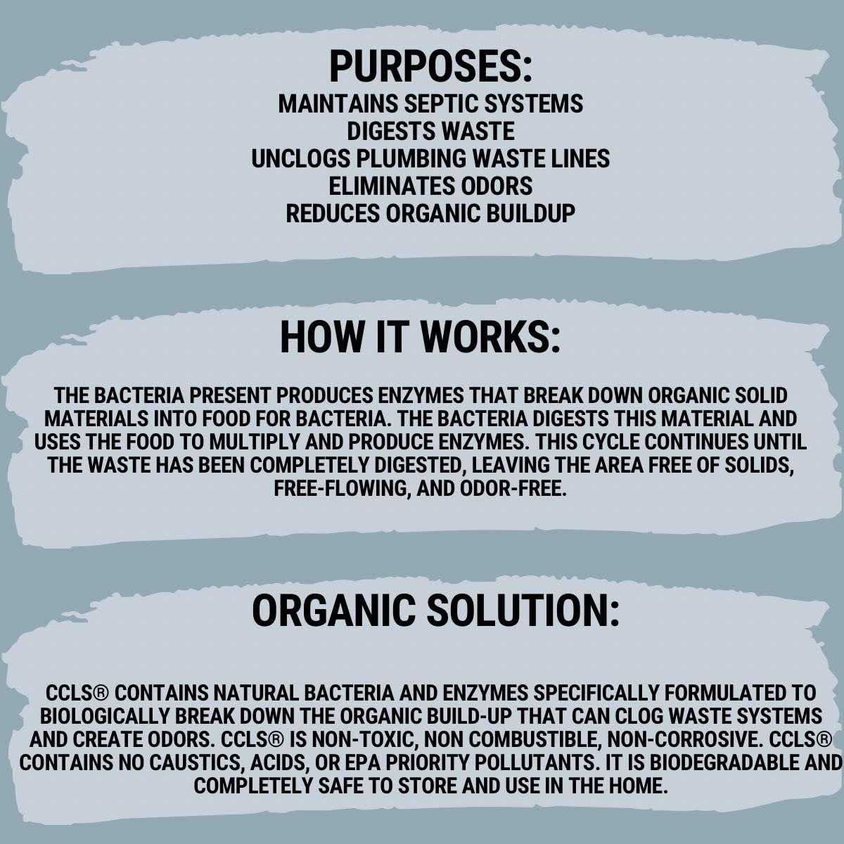 Ccls Septic Tank and Cesspool Treatment Additive/Organic Enzyme Producing Bacteria/Non-toxic/Non-Hazardous/Non-Corrosive - Image 4