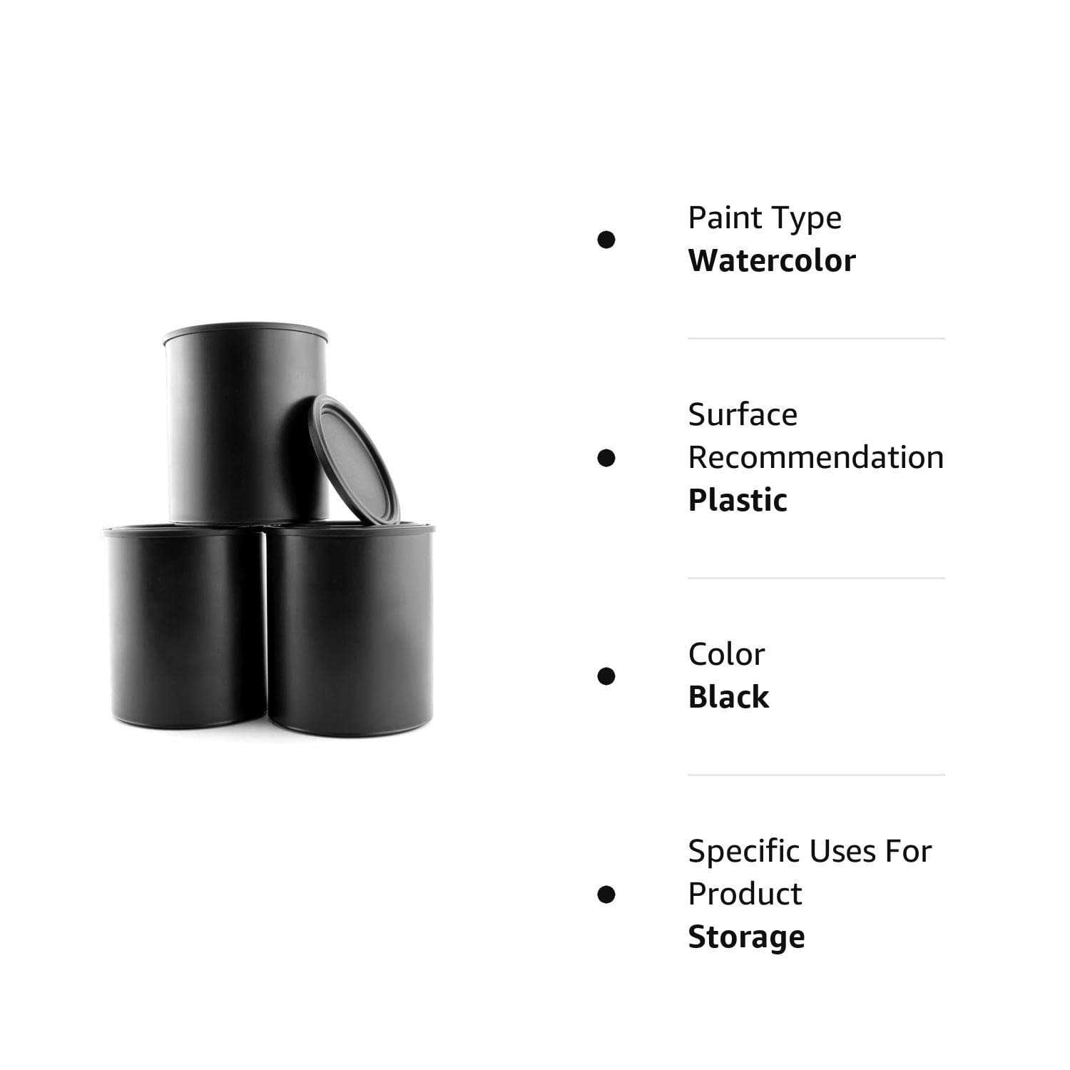 Black Plastic Paint Cans Quart Size Cans for Paints & Varnishes or Crafts & Gifts - Image 5